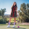 thumbnail image 3 of Uorisanigo US Flag Couple Matching Outfit Mens Golf Shirt 1/4 Zip Up Short Sleeve Quick-Dry Collared Blouse Tops and Womens Golf Dress with Shorts Sleeveless Workout Athletic Dresses, 3 of 8