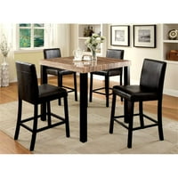 Furniture of America Kenneth Counter Height Pub Table in Black by Furniture of America