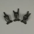 thumbnail image 4 of Zeckos Brown Cast Iron Hand Gesture Decorative Wall Hooks Set of 3, 4 of 5
