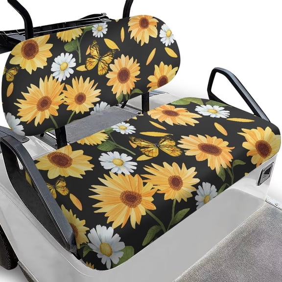 Aplkyhs Club Car ComfortableSeat Covers 2-Person Seats Golf Cart Backrest Bottom Seat Cover Comfort Golf Cart Decor Fashion Golf Cart Accessories Easy to Install