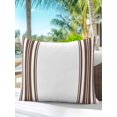 thumbnail image 4 of Outdoor Pillows Waterproof, Brown Striped Throw Pillows with Inserts Included, Stripes Farmhouse Modern Indoor Outdoor Decorative Lumbar Pillow for Bed/Couch/Patio 16"x16", 1Pcs, 4 of 8
