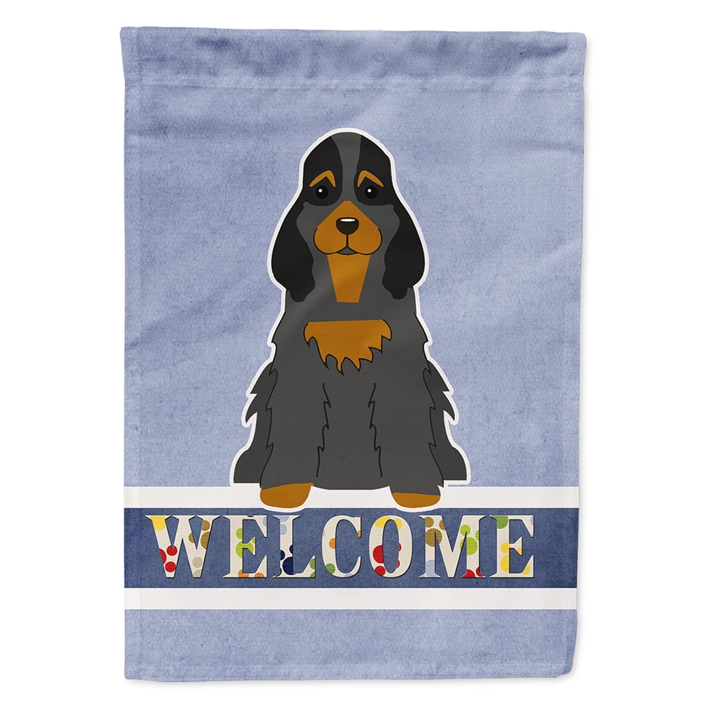 Cocker Spaniel Black Welcome Flowers Decorative Flag Cocker Spaniel Black Welcome Flowers Decorative Flag