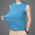 thumbnail image 5 of Ierhent Men's Sleeveless T-Shirt Men's Regular-Fit Tank Top(Sky Blue,XXL), 5 of 7