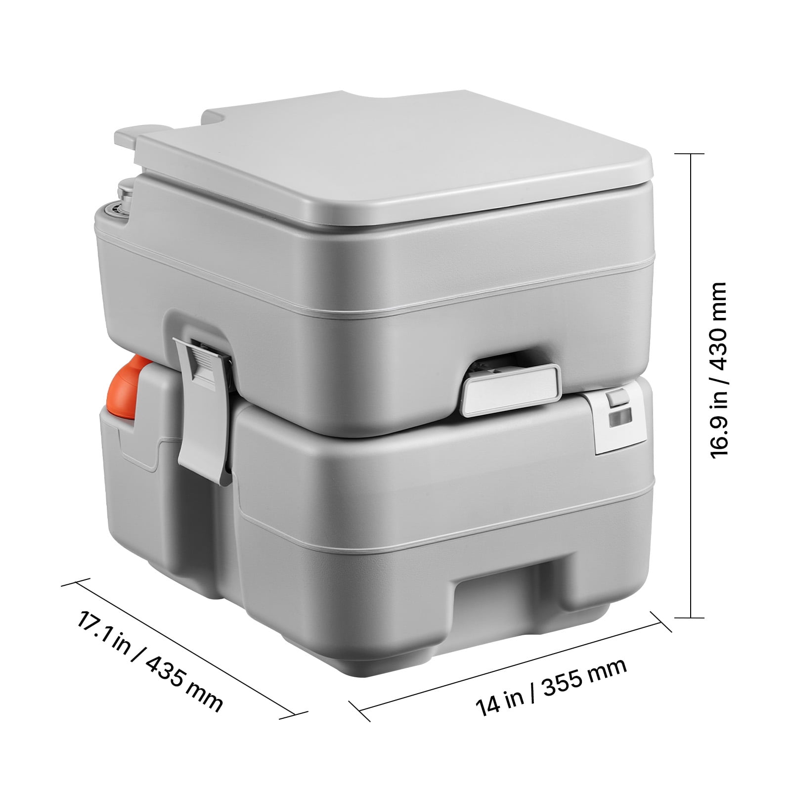 KFFKFF Portable Toilet with 5.3 Gallon Removable Waste Tank, 120 Flush Capacity, Travel-Friendly Design for Outdoor Activities, Includes Level Indicator and Carry Bag, Ideal for RVs, Camping, Hiking