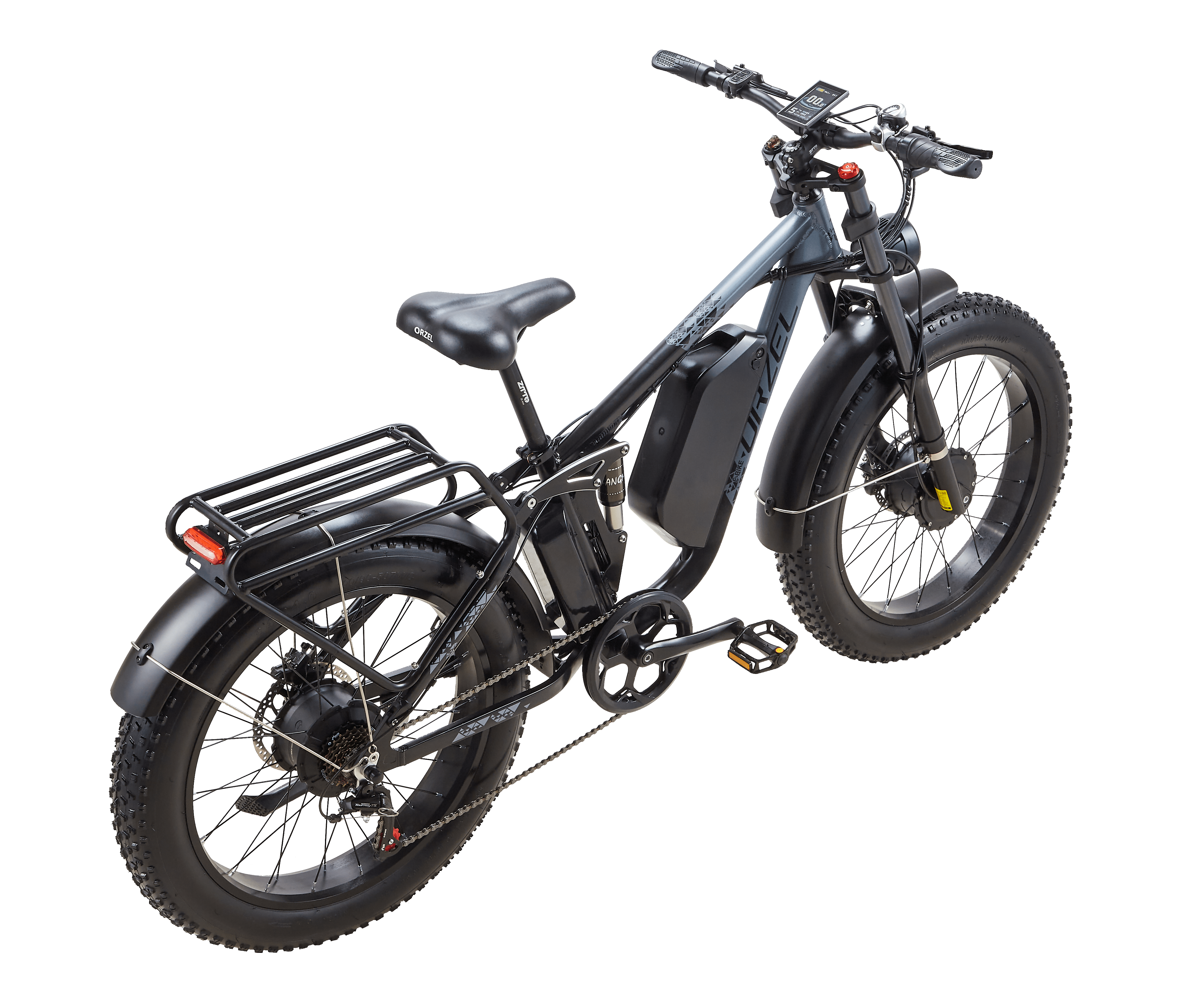 Electric Mountain Bike for Adults, 2000W Motor, 48V 25Ah Battery, 100 Miles Range, 24" Fat Tire All Terrain E Bike，Silver