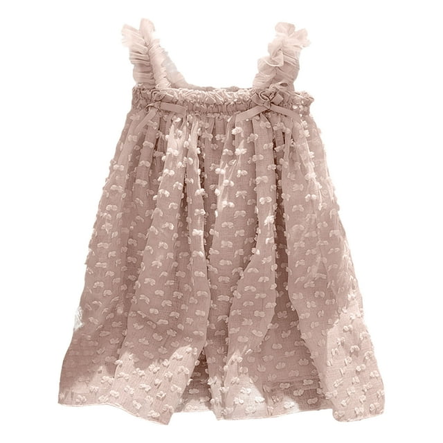 FYDUU Robe Sans Manches pour Filles, Vêtements de Fête, Robe de Danse, Robe en Tulle pour 3-4 Ans