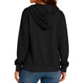 thumbnail image 7 of Mooqilaa Woemens Zip Front Hoodies, Casual Lightweight Long Sleeve Drawstring Fall Jackets with Pockets Black Size 2XL, 7 of 7