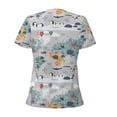 thumbnail image 4 of Naloa The World Map with Cartoon Animals Print T-Shirts Short Sleeve V Neck Tees for Women Fashion Tops Trendy Lightweight Soft Casual Summer Outfits Clothes, 4 of 5