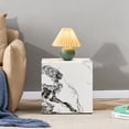 thumbnail image 2 of Modern white MDF cube coffee table - 15.75 inches - Stylish Texture Design - Modern Living Room, 2 of 16