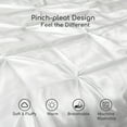 thumbnail image 3 of MR&HM Satin Comforter Queen Set 3pcs, Pintuck Beddding Sets with Comforter and 2 Pillow Shams, Soft Fluffy Silky Comforter for All Season (Queen, Ivory), 3 of 7