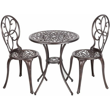 Patio Sense Antique Bronze Cast Aluminum 3-Piece Bistro Set