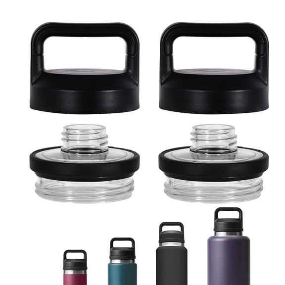 2 Pack Screw Top Lid Replacement for YETI Rambler Bottle 18/26/36/46/64oz,Compatible with YETI Chug Cap Replacement Lids,Leak-Proof, Durable & Dishwasher-Safe