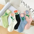 thumbnail image 6 of Tittly Crew Socks for Women Crew Socks Warm Christmas Fashion Windproof Printing Mid Tube Socks Long Tube Cotton Socks for Women Slouch Socks Pink One Size, 6 of 8
