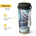 thumbnail image 4 of 18oz Travel Coffee Mug, 316 Stainless Steel Vacuum Insulated Tumbler with 2-in-1 Straw Lid & Strap, Liquid & Marble Print, 4 of 6