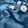 thumbnail image 6 of 100% Cotton Comforter Set – Dark Blue, Linen-Like Texture, Super Soft & Breathable Lightweight Bedding Set, 3-Piece Durable Percale Comforter for All Seasons, 6 of 7