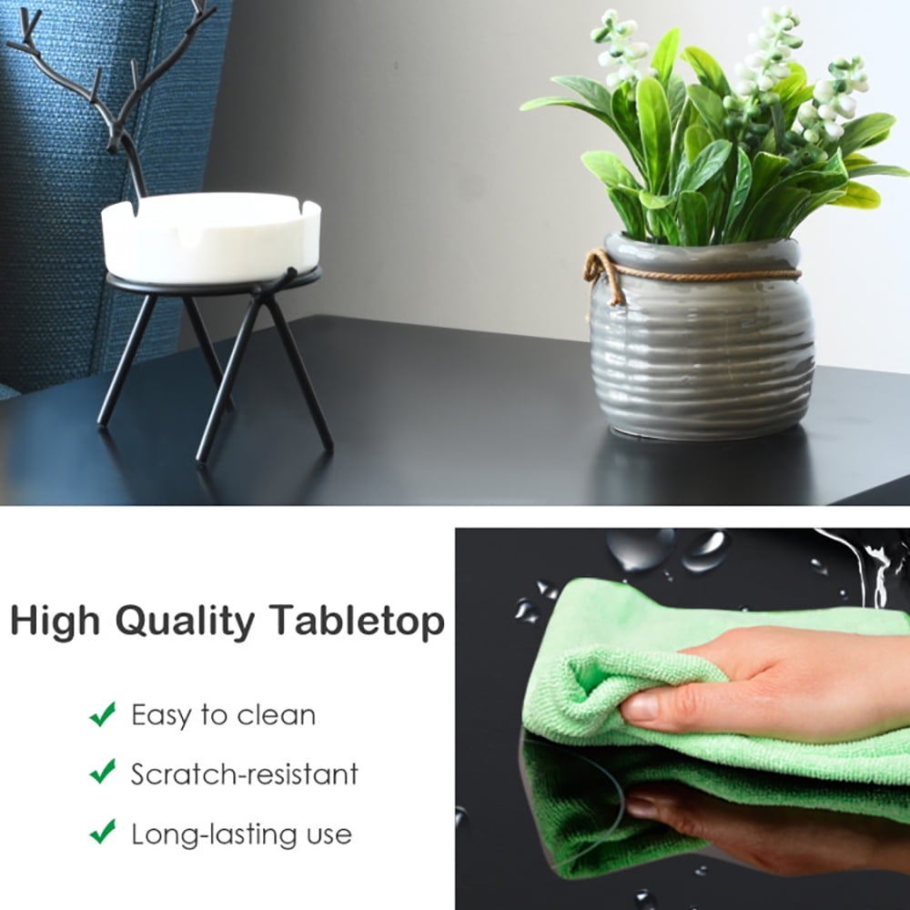 Finihen Side Table, 3-Tier Nightstand Sofa Side Table with Baffles and Round Corners, Bed Side Tables, for Living Room, Bedroom, Black Finihen Side Table, 3-Tier Nightstand Sofa Side Table with Baffles and Round Corners, Bed Side Tables, for Living Room, Bedroom, Black