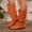 Orange, variant on Women's Mid Calf Boots Side Zipped Flat Boots (Orange 40)