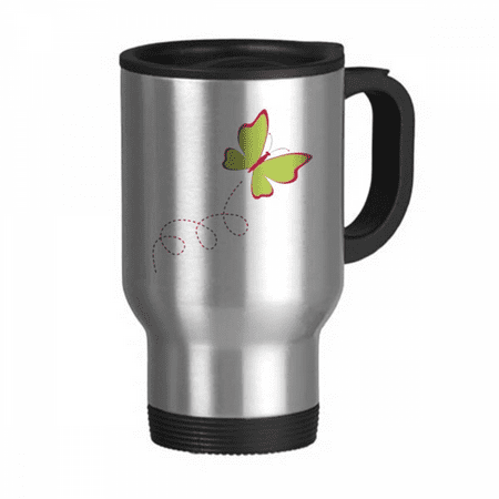 

Fly Butterfully Cartoon Art Deco Fashion Travel Mug Flip Lid Stainless Steel Cup Car Tumbler Thermos