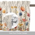 thumbnail image 6 of Yellow and Valance Curtain Red Poppy Watercolor Floral Plants Retro Linen Window Valances Rod Pocket Short Curtains Window Treatments for Kitchen Bedroom Bathroom Laundry 60" x 14", 6 of 9