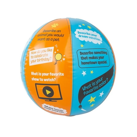 Fun Express Inflatable 21" All About Me Ice Breaker Multicolor Vinyl Beach Ball