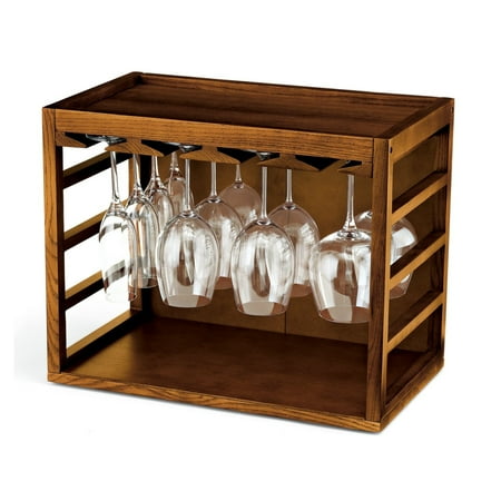 Wine Enthusiast - Cube Stack Wine Glass Rack - Walnut