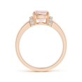 thumbnail image 2 of ANGARA Natural Cushion 1.8 ct Morganite Ring with Diamond Collar in 14K Rose Gold for Women | Birthday, Anniversary, Jewelry Gift for Women | Natural Morganite Ring, 2 of 7