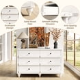 thumbnail image 4 of Homieasy 6-Drawer Dresser for Bedroom - 43" Modern Chest of Drawers with Scalloped Front, Storage Organizer for Living Room, Hallway & Entryway,White, 4 of 8