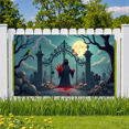 thumbnail image 2 of Gothic Design Halloween Banner Grim Reaper Decoration Spooky Theme Moonlit Backdrop for Horror Parties Haunted Houses Themed Events, 2 of 5