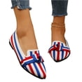 thumbnail image 6 of Willtoo Slip On Patriotic American Flag Women Shoes Sole Loafers Comfort Elastic Stretch Mesh Casual Walking Sneakers, 6 of 7