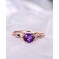 thumbnail image 2 of HeartsAndYou 2ct Natural Purple Amethyst Engagement Ring 14k SOLID Rose Gold Marquise Accent, 2 of 9