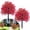 Rose Red, variant on Djiypn 22" Set of 2 Spring Artificial Boxwood Topiary Ball Tree with Spikes,UV Resistant Fake Outdoor shrubs with Violet Flowers, Realistic Faux Plants Bushes for Garden Front Porch Yard Patio