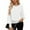 White, variant on Caywon Women's Solid Color Crew Neck Sequin Panel Long-Sleeve Top Shiny Sequin Accents Soft Fabric for Daily Wear Holiday Parties and Christmas Season Outfits