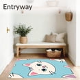 thumbnail image 3 of ODIKA 3'x5' Machine Washable Non-Slip Area Rug, Adorable Kitten Face Latch Hook Kit with Pre Printed Canvas High Traffic Rug, Blue, 726713, 3 of 7