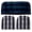 Navy Blue + Navy Blue & White Stripe, variant on RSH Décor Indoor Outdoor 3 Piece Tufted Wicker Cushion Set, Large, Red & White Stripe + Red