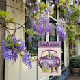 thumbnail image 2 of Rdsfhsp Purple Spring Summer Garden Flag 12x18 Inch Double Sided, Gnome, Truck, Lavender and Hyacinth Vertical Small Flag Floral Welcome Banner for Seasonal Holiday Home Outside Yard Farmhouse Decor, 2 of 5