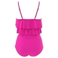 thumbnail image 4 of Gibobby Conjunto de Bañador Sexy de tirantes con volantes para mujer(Rosa caliente,XL), 4 of 5