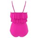 thumbnail image 4 of Gibobby Conjunto de Bañador Sexy de tirantes con volantes para mujer(Rosa caliente,CH), 4 of 5