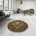 thumbnail image 4 of Ahgly Company Machine Washable Indoor Round Transitional Copper Brown Area Rugs, 6' Round, 4 of 7