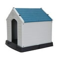 thumbnail image 4 of ZENY Plastic Indoor Outdoor Dog House Medium Pet Doghouse White, Blue Roof, 4 of 9