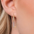 thumbnail image 3 of Gem Stone King 10K Yellow Gold and 925 Sterling Silver White Lab Grown Diamond Initial Letter Charm Dangling Earrings for Women by Keren Hanan, 3 of 6