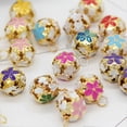 thumbnail image 4 of 100 Pcs 14MM Creative Bells Pendant Accessories Hollow Cherry Blossoms Japanese Bells Iron Bells Hanging Accessories Supplies for DIY Craft (Mixed Col, 4 of 4