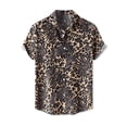 thumbnail image 5 of Lars Amadeus Men's Leopard Print Short Sleeve Vintage Animal Cheetah Print Shirt, 5 of 6