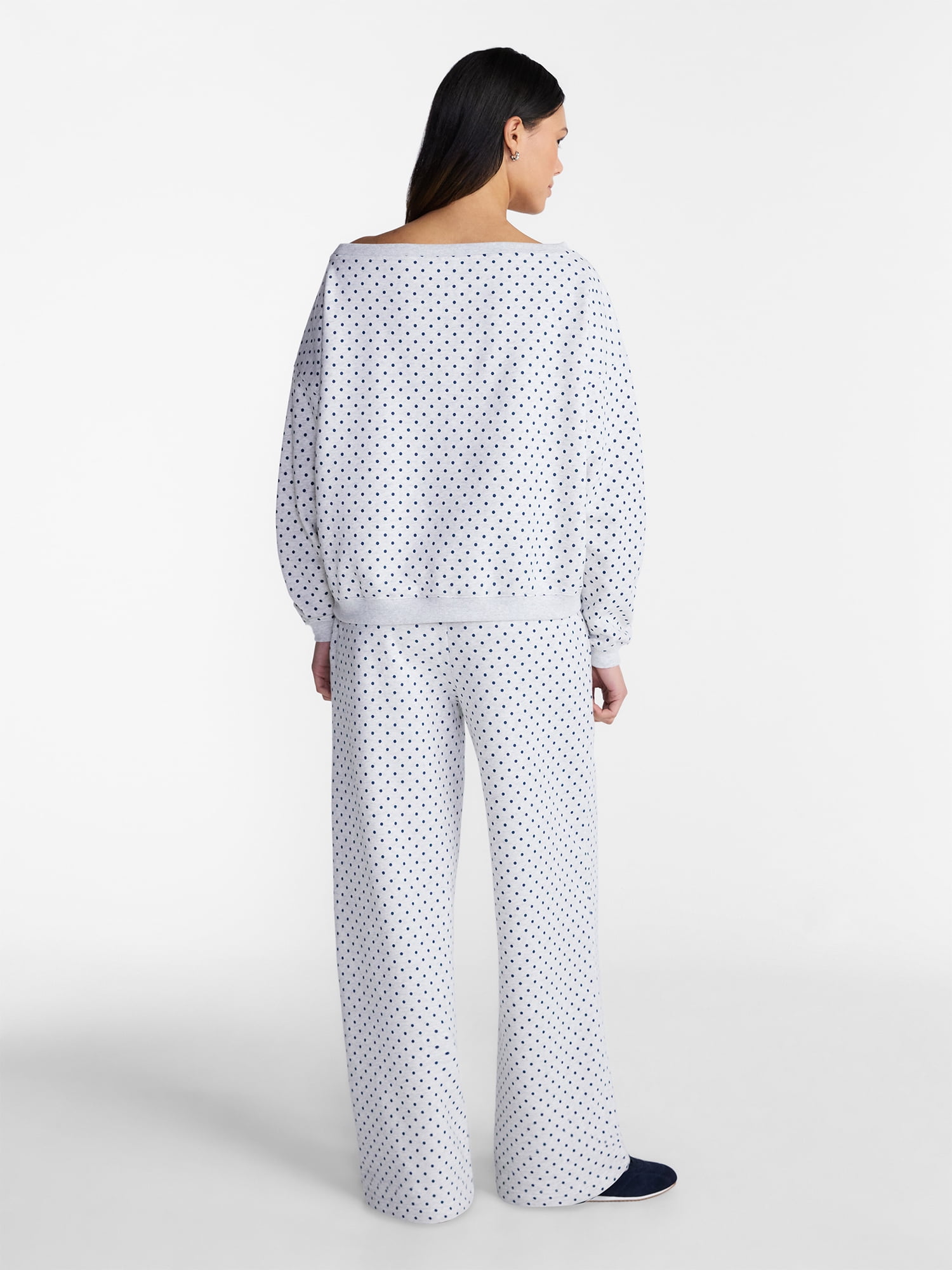 No Boundaries Fleece Sweatshirt and Wide Leg Pants Set, 2 Piece, Women’s and Women's Plus Sizes XXS-4X