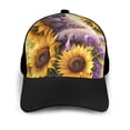 thumbnail image 3 of Naloa Daisy Sunflower Lazy Cat Adult adjustable Print Baseball Hat, Patchwork curved brim baseball capfor Men and Women, One Size, 3 of 5