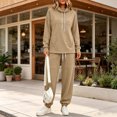 thumbnail image 2 of Women's 2-Piece Cowl Neck Tracksuit Hoodie and Jogger Pants Set with Drawstring and Pockets Casual Lounge Wear, 2 of 9