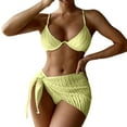thumbnail image 2 of IDALL Ensembles de Bikini Maillots de Bain pour Femmes Bikini Contrasté à Poitrine Haute Ensemble de Maillots de Bain Solides Ensembles de Bikini Maillots de Bain pour Femmes Micro Bikini F S, 2 of 9