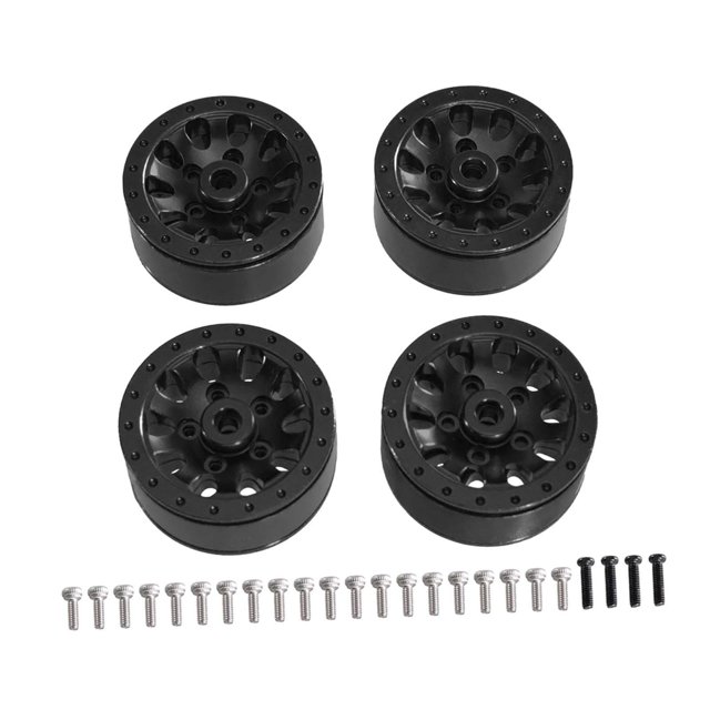 Juego de 4 ruedas y neumáticos para coche RC, escala 1/12 y 1/16, repuestos para C34 99sv2 MN82 negro