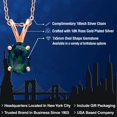 thumbnail image 2 of Gem Stone King 0.63 Ct Oval Cabochon Green Simulated Opal 18K Rose Gold Plated Silver Pendant with Chain, 2 of 6