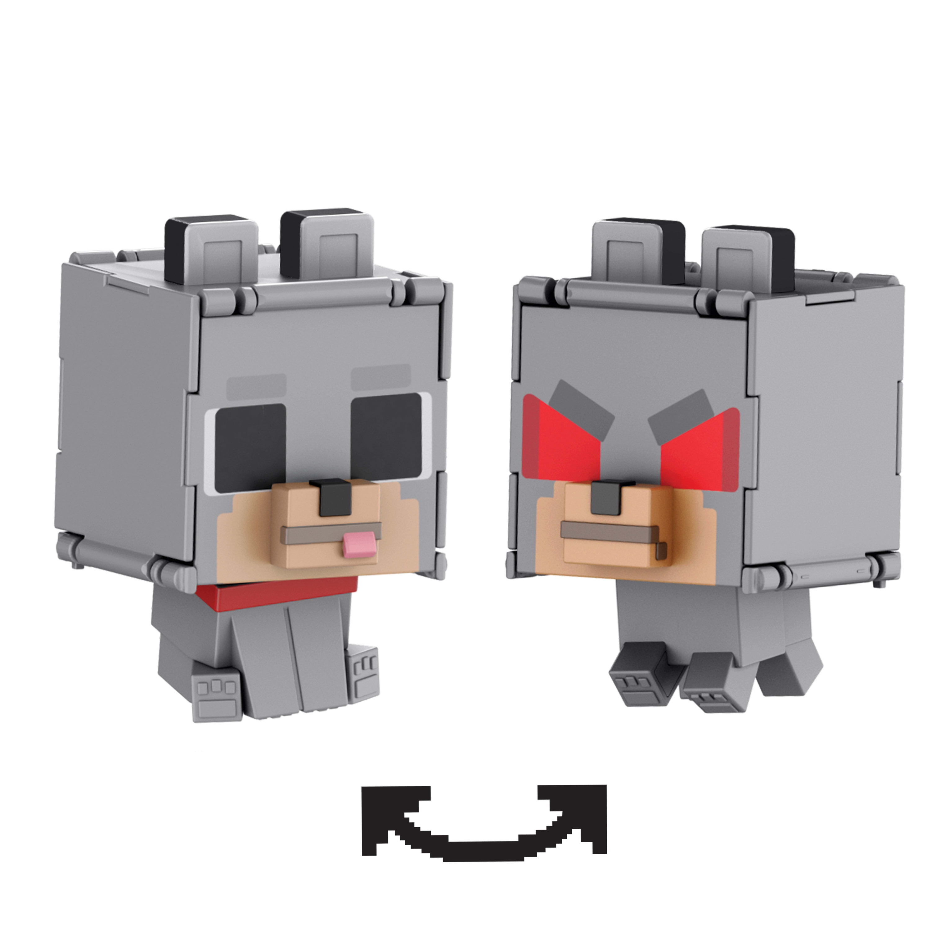 Minecraft Flippin’ Figs Figures Collection, 2-in-1 Fidget Play, 3.75-inch Scale (Characters May Vary)