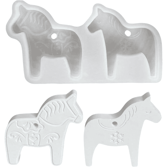 Meiiso Horse-Shaped Silicone Mold for The Year of The Horse, for Resin Candles Soap and Polymer Clay Crafts, Flexible Heat-Resistant Easy Demold